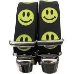 Schwarze Emoji Smiley Clip-Hosenträger für Herren Größe M 