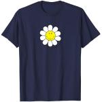 Reduzierte Blaue Blumenmuster Emoji Smiley T-Shirts für Herren Größe S 