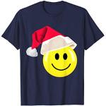 Blaue Emoji Smiley T-Shirts mit Weihnachts-Motiv für Herren Größe S Weihnachten 