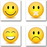 Emoji Smiley Poster 4-teilig 