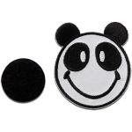 Smiley © Smiley Panda Kopf Klett Tier - Aufnäher, Bügelbild, Aufbügler, Applikationen, Patches, Flicken, zum aufbügeln, Größe: 5,1 x 5,1 cm