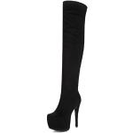 Schwarze High-Heel Stiefel mit Reißverschluss für Damen Größe 44 