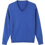Royalblaue V-Ausschnitt V-Pullover für Kinder für Jungen 