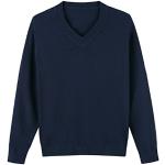Marineblaue V-Ausschnitt V-Pullover für Kinder für Jungen 