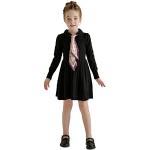 Schwarze Midi Kinderkleider aus Seide für Mädchen für den für den Herbst 