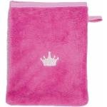Pinke Bestickte Smithy Kinderwaschlappen & Kinderwaschhandschuhe aus Microfaser 16x21 