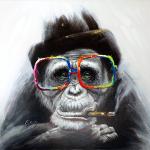 Smoking Monkey – Witziges Tierbild 90x90cm – Marti