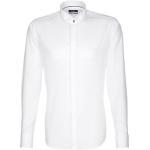 Weiße Nachhaltige Langärmelige Unifarbene Seidensticker Oeko-Tex Bio Herrenlangarmhemden mit Knopf aus Baumwolle schmutzabweisend 