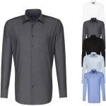 Schwarze Langärmelige Seidensticker Nachhaltige Kentkragen Hemden mit Kent-Kragen aus Baumwolle für Herren 
