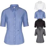 Anthrazitfarbene Kurzärmelige Seidensticker Nachhaltige Kentkragen Hemden mit Kent-Kragen aus Baumwolle für Damen Größe M 