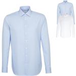 Hellblaue Karo Langärmelige Seidensticker Nachhaltige Kentkragen Hemden mit Kent-Kragen aus Baumwolle trocknergeeignet für Herren 