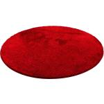 Rote Moderne Runde Shaggy Teppiche 200 cm 