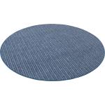 Blaue Gestreifte Moderne Runde Runde Teppiche 100 cm aus Polypropylen 