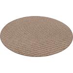 Braune Gestreifte Moderne Runde Runde Teppiche 133 cm aus Polypropylen 