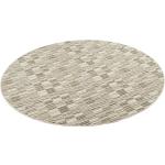 Beige Gestreifte Moderne Runde Runde Teppiche 100 cm aus Polypropylen 