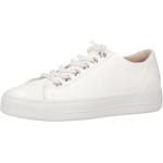 Reduzierte Weiße Casual Paul Green Low Sneaker mit Schnürsenkel aus Glattleder für Damen Größe 41,5 mit Absatzhöhe bis 3cm 