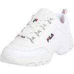 Reduzierte Weiße Fila Low Sneaker mit Schnürsenkel aus Leder für Kinder Größe 35 mit Absatzhöhe bis 3cm 