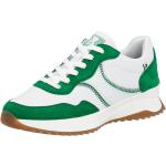 Grüne Rieker Evolution Low Sneaker mit Schnürsenkel aus Glattleder für Damen Größe 36 mit Absatzhöhe bis 3cm 