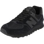 Schwarze New Balance 574 Low Sneaker mit Schnürsenkel aus Glattleder für Herren Größe 38 mit Absatzhöhe bis 3cm 