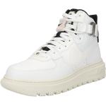 Weiße Nike Air Force 1 High Top Sneaker & Sneaker Boots mit Schnürsenkel aus Glattleder für Damen Größe 41 mit Absatzhöhe bis 3cm 