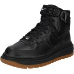 Schwarze Nike Air Force 1 High Top Sneaker & Sneaker Boots mit Schnürsenkel aus Glattleder für Damen Größe 35,5 mit Absatzhöhe bis 3cm 
