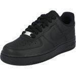 Schwarze Casual Nike Air Force 1 '07 Low Sneaker mit Schnürsenkel aus Glattleder für Damen Größe 36 mit Absatzhöhe bis 3cm 