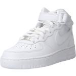 Weiße Nike Air Force 1 Mid '07 Low Sneaker mit Schnürsenkel aus Textil für Damen Größe 36,5 mit Absatzhöhe bis 3cm 