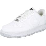 Weiße Casual Nike Air Force 1 '07 Low Sneaker mit Schnürsenkel aus Textil für Herren Größe 43,5 mit Absatzhöhe bis 3cm 