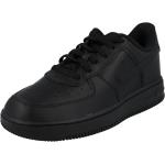 Schwarze Nike Air Force 1 Low Sneaker mit Schnürsenkel aus Textil für Kinder Größe 28 mit Absatzhöhe bis 3cm 