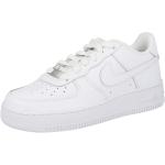 Weiße Nike Air Force 1 Low Sneaker mit Schnürsenkel aus Glattleder für Kinder Größe 33,5 mit Absatzhöhe bis 3cm 