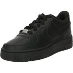 Schwarze Nike Air Force 1 LV8 Low Sneaker mit Schnürsenkel aus Glattleder für Kinder Größe 33,5 mit Absatzhöhe bis 3cm 