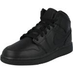 Schwarze Nike Air Jordan 1 Kindersneaker & Kinderturnschuhe mit Schnürsenkel aus Glattleder Größe 36 
