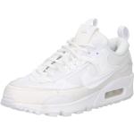 Weiße Nike Air Max 90 Futura Low Sneaker mit Schnürsenkel aus Glattleder für Damen Größe 42 mit Absatzhöhe bis 3cm 