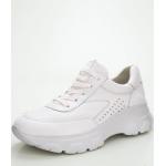Reduzierte Weiße Unifarbene Paul Green Low Sneaker in Schmalweite aus Glattleder für Damen mit Absatzhöhe 3cm bis 5cm 