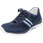 Blaue Elegante Gabor Rollingsoft Low Sneaker mit Schnürsenkel in Normalweite aus Leder leicht für Damen Größe 37,5 