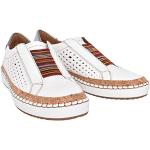 Weiße Lack-Optik Elegante Slip-on Sneaker mit Schnürsenkel aus Stoff orthopädisch für Damen Größe 39 für den für den Sommer 
