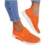 Orange Slip-on Sneaker ohne Verschluss aus Leder atmungsaktiv für Damen Größe 37 