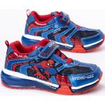Reduzierte Marineblaue Geox Spiderman Low Sneaker durchsichtig mit Schnürsenkel aus Leder für Kinder Größe 34 