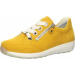 Reduzierte Gelbe Elegante Ara Low Sneaker mit Schnürsenkel in Normalweite aus Veloursleder leicht für Damen Größe 37,5 