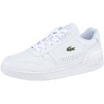 Weiße Business Lacoste Low Sneaker mit Schnürsenkel aus Leder für Herren Größe 39,5 