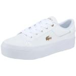 Weiße Business Lacoste Ziane Low Sneaker mit Schnürsenkel aus Leder für Herren Größe 40,5 