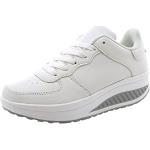 Weiße Slip-on Sneaker ohne Verschluss aus Leder atmungsaktiv für Damen Größe 40 für den für den Sommer 