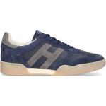 Blaue Hogan H357 Low Sneaker aus Veloursleder für Herren Größe 42,5 