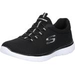 Schwarze Skechers Summits Low Sneaker ohne Verschluss aus Mesh für Damen Größe 42 mit Absatzhöhe bis 3cm 