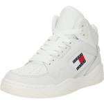 Weiße Tommy Hilfiger TOMMY JEANS High Top Sneaker & Sneaker Boots mit Schnürsenkel aus Glattleder für Damen Größe 39 mit Absatzhöhe bis 3cm 