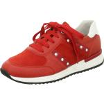 Rote Elegante Remonte Low Sneaker mit Schnürsenkel in Normalweite aus Leder für Damen Größe 43 