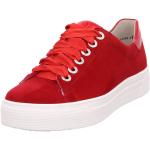 Reduzierte Rote Elegante Semler Low Sneaker mit Schnürsenkel in Normalweite aus Nubukleder stoßdämpfend für Damen Größe 38 