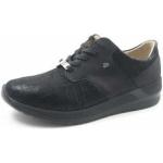 Schwarze Finn Comfort Low Sneaker mit Schnürsenkel in Normalweite aus Nubukleder Stoßdämpfend für Damen Größe 38 