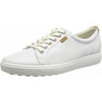 Weiße Casual Ecco Soft 7 Nachhaltige Low Sneaker mit Schnürsenkel aus Glattleder für Damen Größe 41 mit Absatzhöhe bis 3cm 