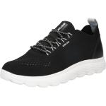 Schwarze Geox Spherica Low Sneaker mit Schnürsenkel aus Mesh für Damen Größe 42 mit Absatzhöhe bis 3cm 